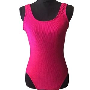 CATALINA RIBBED ONE PIECE LYCRA SWIMSUIT GOT PINK  LARGE